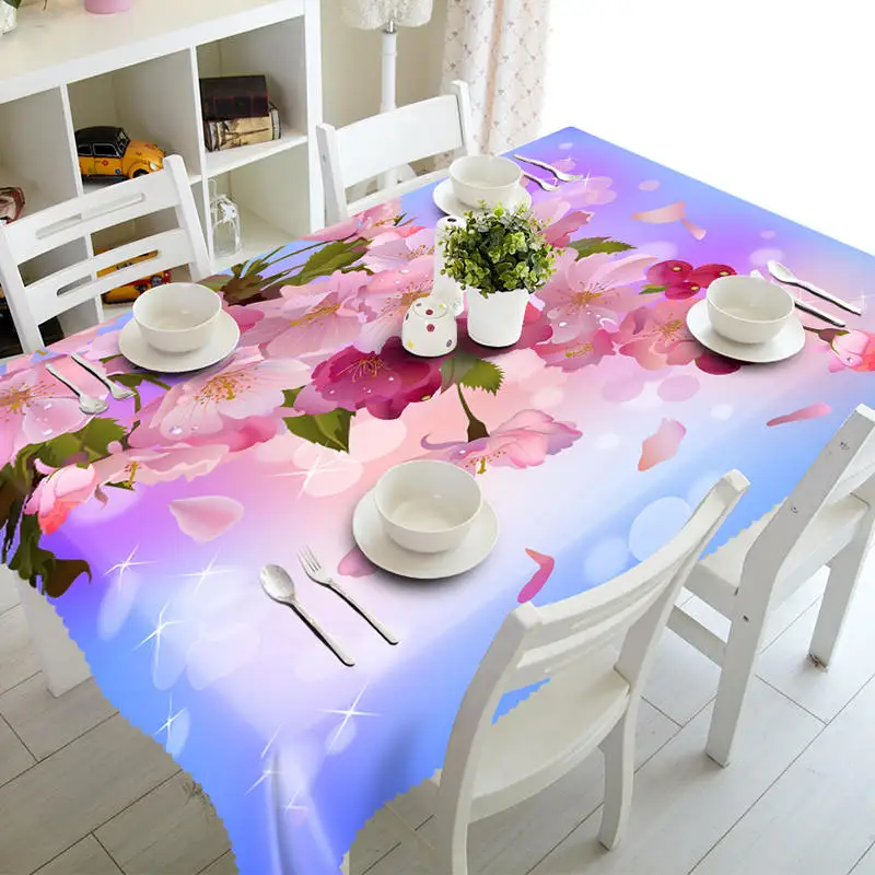 Color 3 3D скатерть фиолетовый сиреневый цветочный узор полиэстер Пылезащитная скатерть украшение для рождественского ужина скатерть - Цвет: Color 3