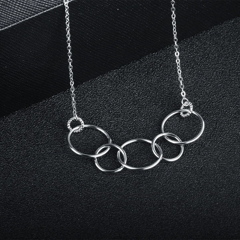 Ожерелье из стерлингового серебра 925 пробы с несколькими круговыми цепочками