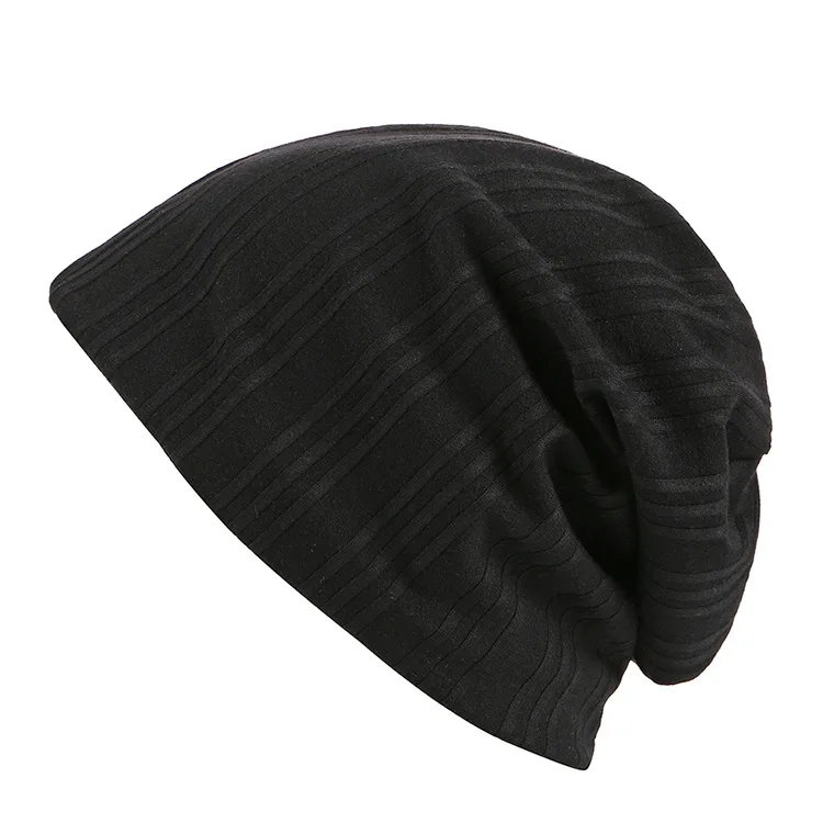 Мужская вязанная хлопковая шапка Skullies, однотонные мягкие шапочки, женские весенне-осенние уличные повседневные спортивные хип-поп Шапки Beanies - Цвет: Черный
