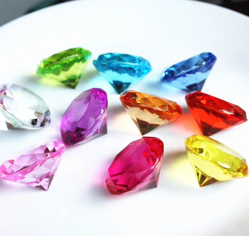 Multicolor 20 мм 100 шт Акриловые цветные искусственные круглые алмазные кристаллы драгоценные камни для Разбрасыватели конфетти для стола, Ваза Наполнители, свадьба, искусство и ремесла - Цвет: Multicolor