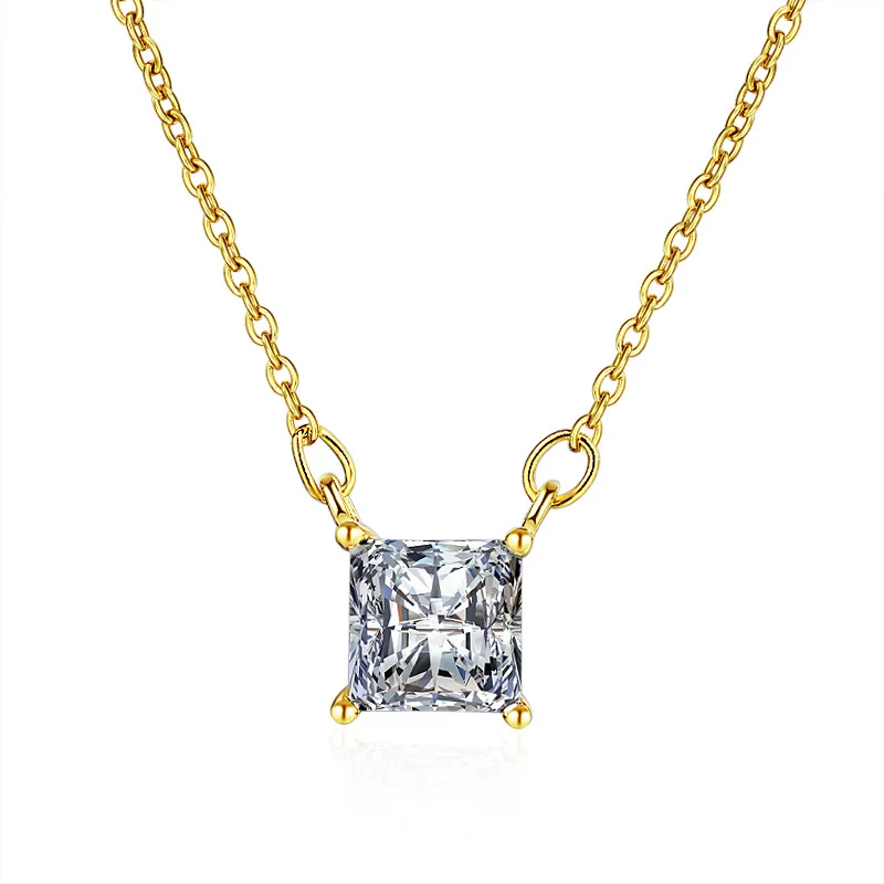 

Hight Quality Fashion New Shiny Zircon Design 925 Sterling Silver Necklaces Short Chain for Women Jewelry Christmas Gift