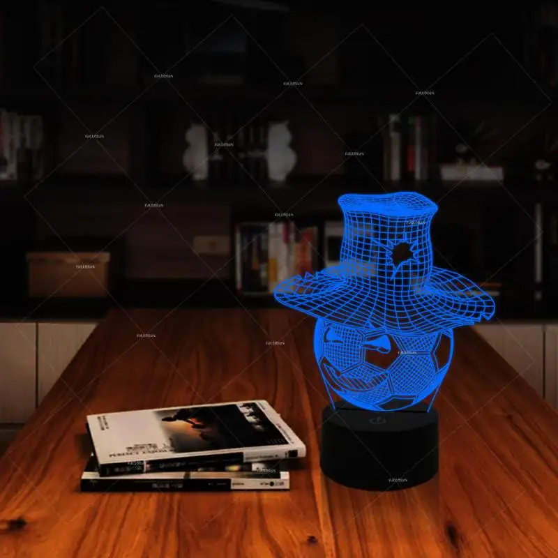 3d светильник с футбольной тематикой и шапкой декоративная прикроватная