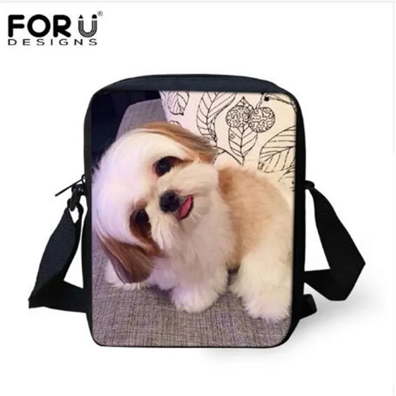 FORUDESIGNS 3D Shih Tzu Женская мини сумка через плечо с животными повседневные женские