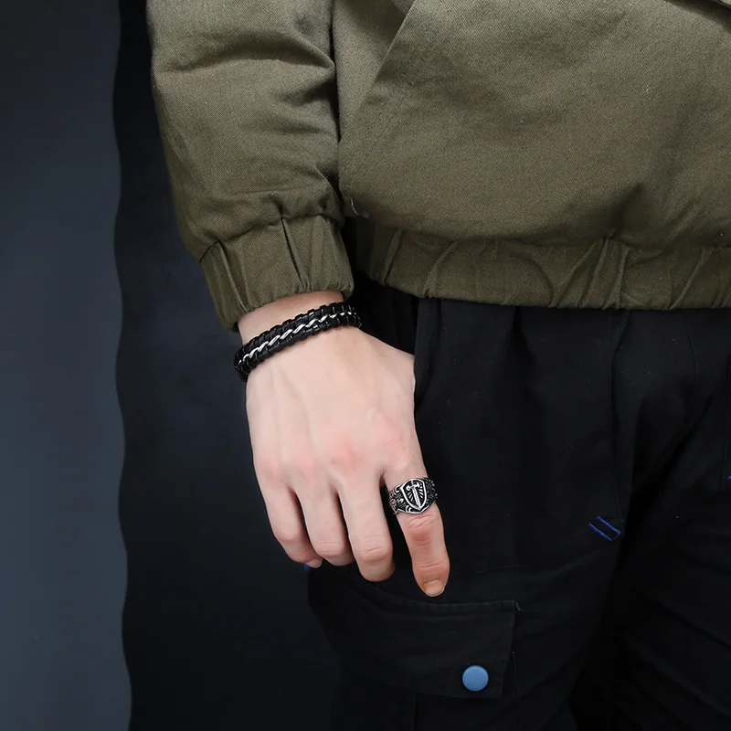 Мужское кольцо из нержавеющей стали YaHui байкерское Винтажное вольфрама