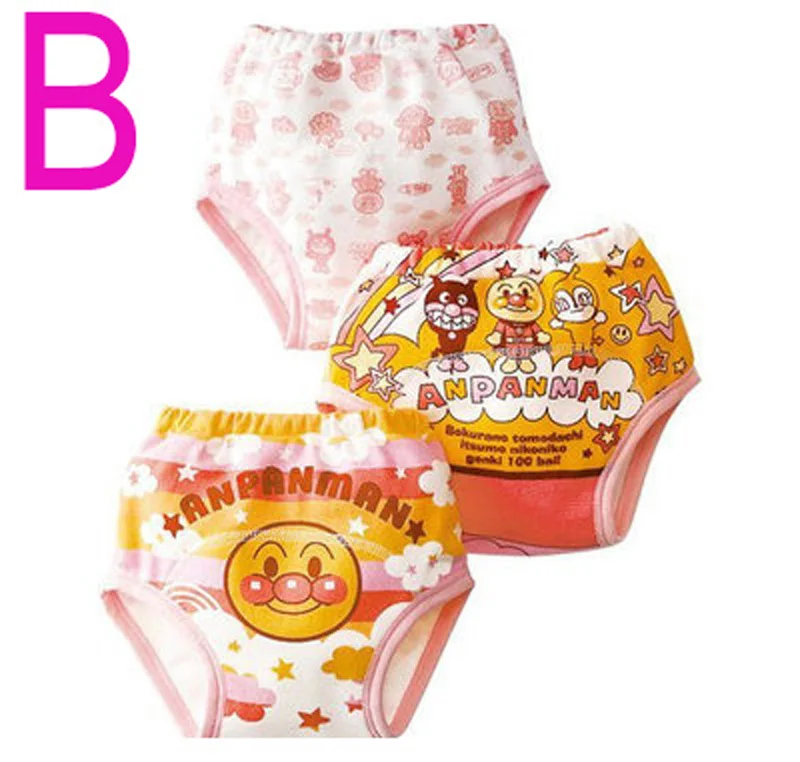 3 шт./лот, Anpanman, 3-слойное нижнее белье Детские тренировочные штаны детские подгузники, детские подгузники, шорты для мальчиков и девочек трусы, нижнее белье - Цвет: B