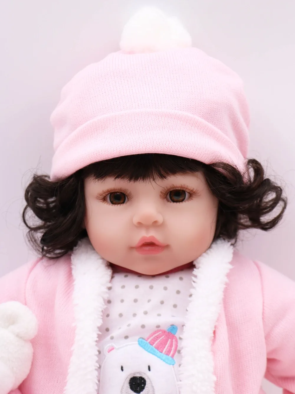 22&quot 55cm Handmade Lifelike Baby Silicone Vinyl reborn Girl Toddler dolls gift curly hair wig bebes menina bonecas | Игрушки и хобби