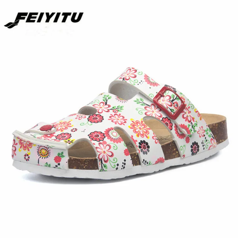 Новинка 2019 летние мужские пляжные пробковые шлепанцы FeiYiTu повседневные из