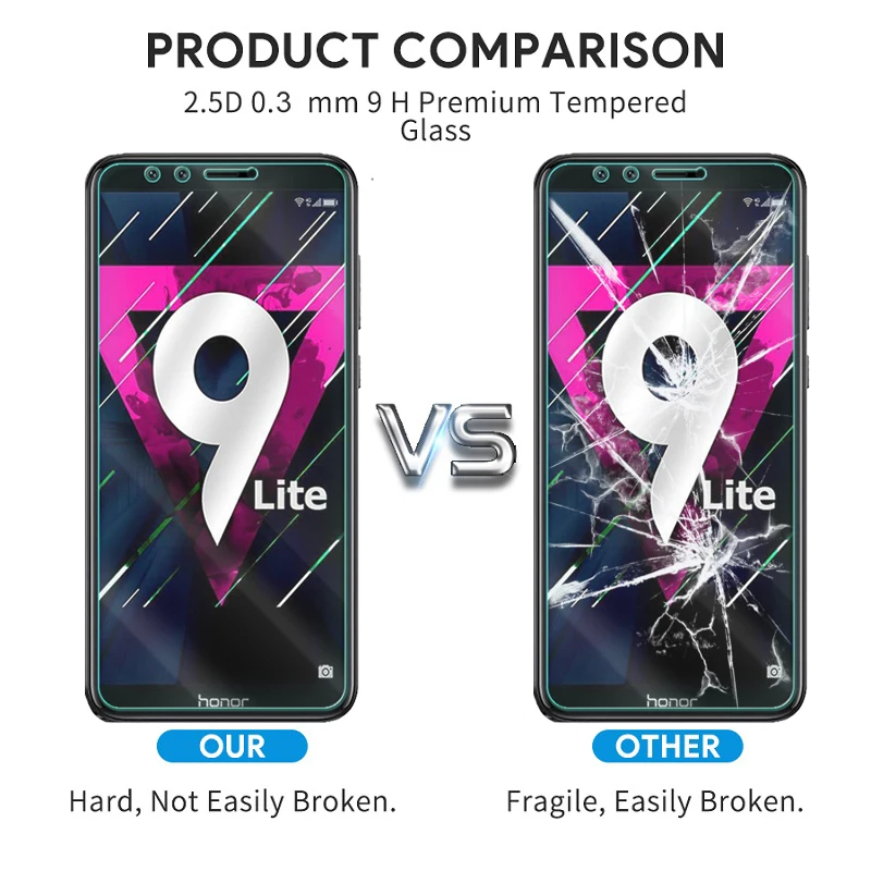 2 шт Премиум Закаленное стекло для huawei Honor 9 Lite, защита экрана, прозрачная закаленная защитная пленка, чехол для Honor9 Lite стекло