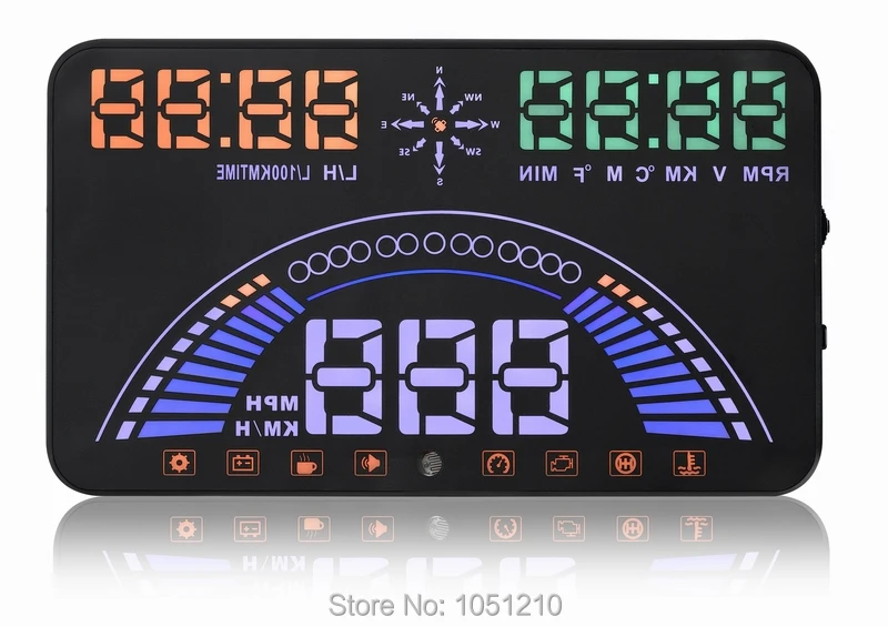 

Ouchuangbo S7 OBD и GPS HUD система HUD Дисплей с головкой OBD II Интерфейс сигнализация неисправности двигателя