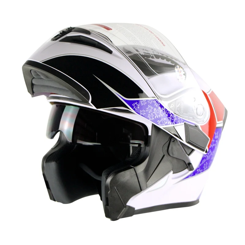 Мотоциклетный шлем с откидной крышкой двойной козырек модульный Casco