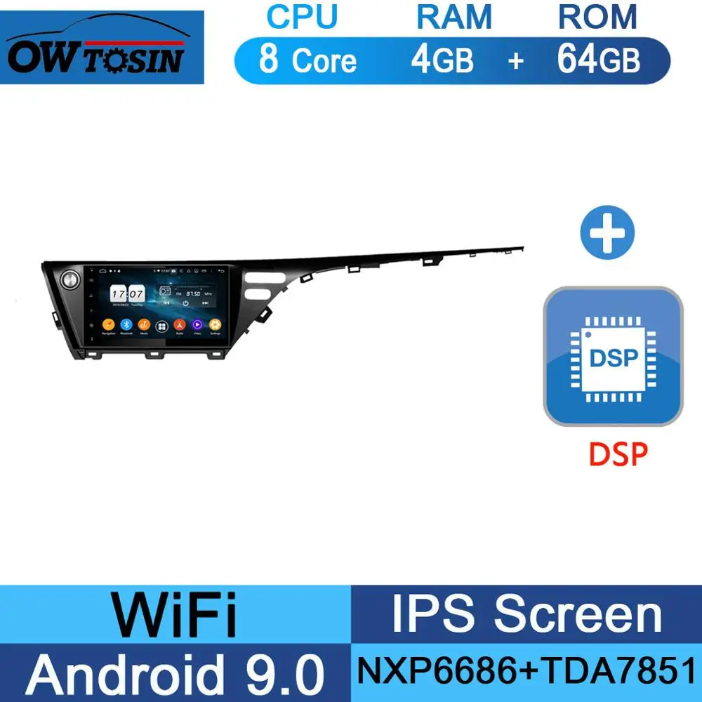 64G DSP 10," ips 8 ядерный 4 Гб ОЗУ 64 Гб ПЗУ Android 9,0 Автомобильный DVD Радио gps Navi для TOYOTA CAMRY DSP CarPlay Parrot BT стерео - Цвет: 64G DSP