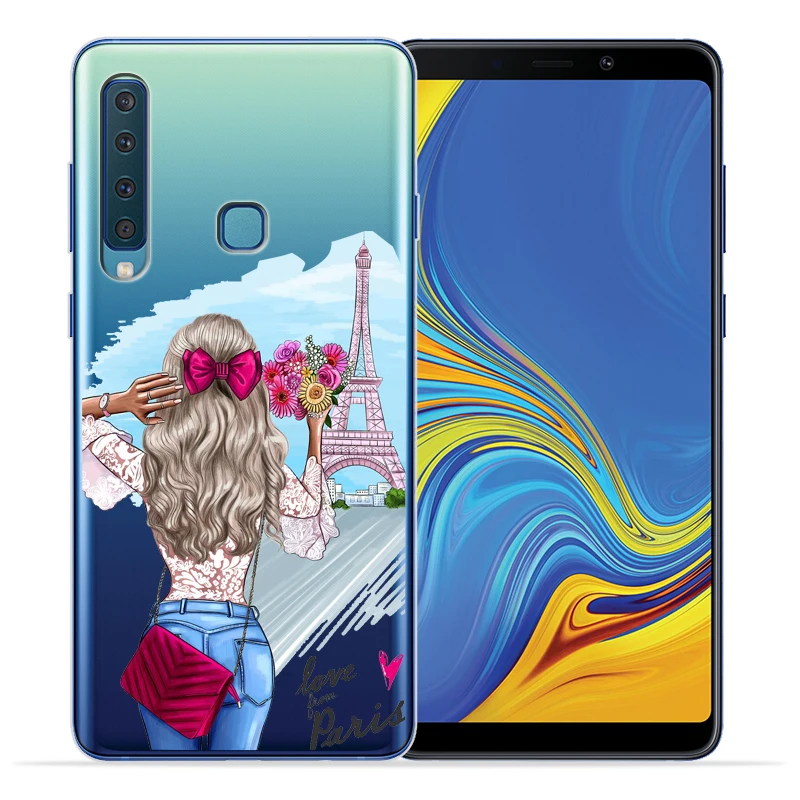 Модный чехол для телефона девочек оболочка Etui Samsung Galaxy A50 A20 A30 A40 A10 A70 M10 M20 задняя
