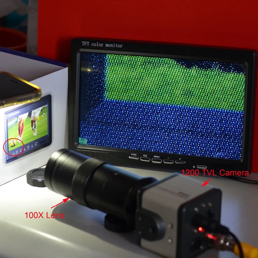 1200TVL BNC цифровой промышленный микроскоп камера 100X зум C mount объектив 40 LED Кольцевой