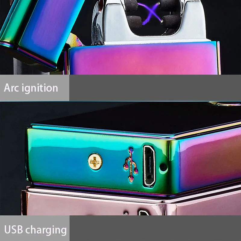 Двойная импульсная кросс дуговая USB перезаряжаемая Зажигалка для сигар