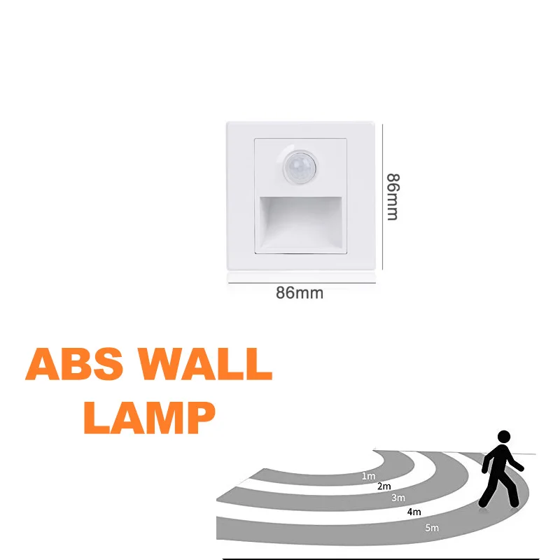 ABS pir wall 1.5w PIR датчик движения Ночной светильник светодиодный светильник с датчиком Детский Светильник для спальни настенный светильник для прачечной лестничная лампа - Цвет абажура: ABS pir wall 1.5w