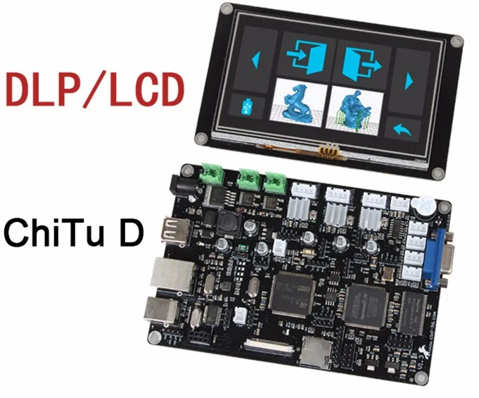 Goede Gratis Schip DLP/LCD Mainboard Photocuring 3d-printers Moederbord Offline Touch-screen Bedieningspaneel Voor ChiTuD Diy Controle Board
