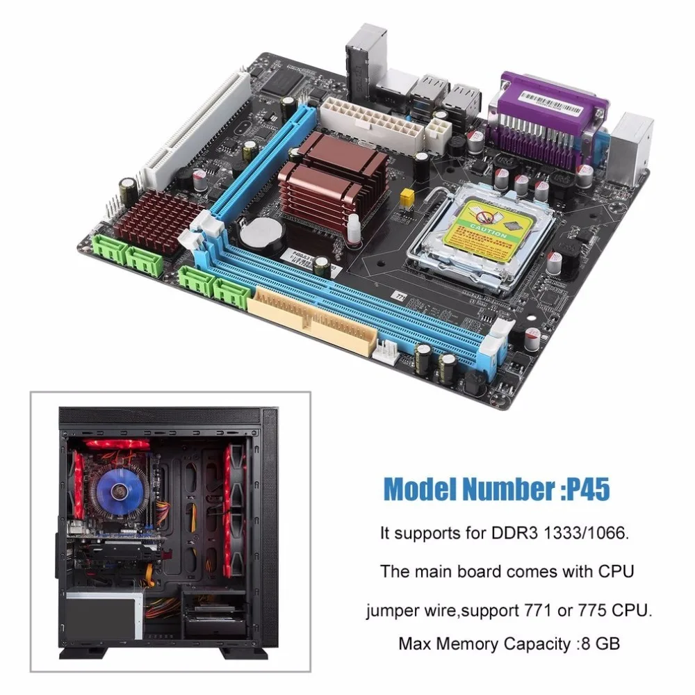 2017 NEW P45 Desktop Motherboard Mainboard Socket LGA 771/775 2 DDR3 8GB Dual Board Support L5420|desktop motherboard|socket lgasocket motherboard |