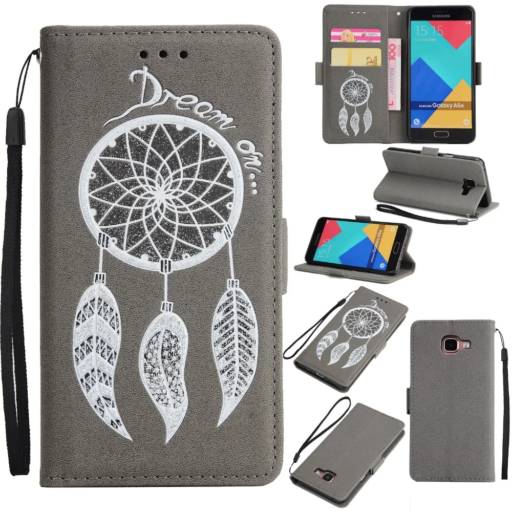 Чехол с перьями Wind Chime для Samsung Galaxy A3 A5 2017 A720 A320 A310 A510 A7 2016 Премиум PU кожаный чехол