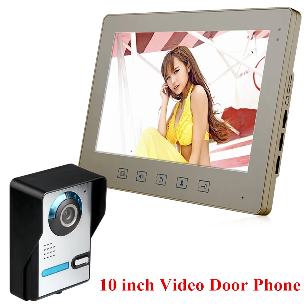 Проводной видеодомофон TFT 10 дюймов дверной звонок с защитой от дождя для камеры