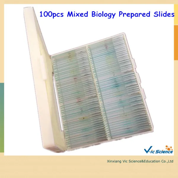 100pcs Mixed Biology Prepared Slides