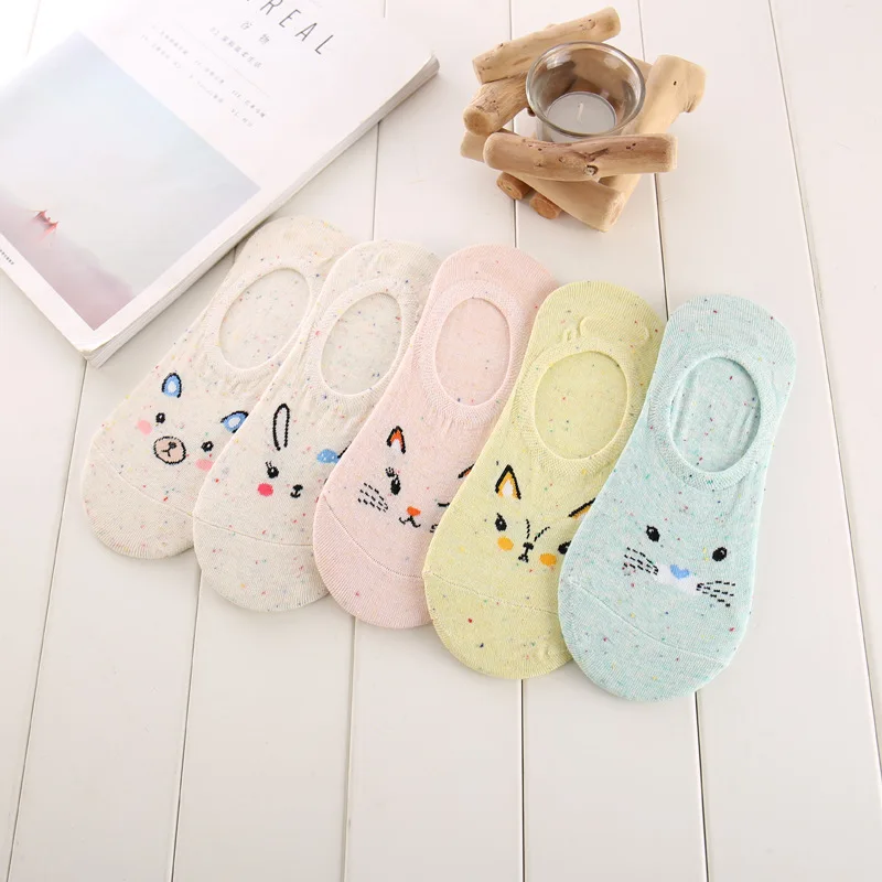 5 пара/лот женские хлопковые носки летние невидимые короткие силиконовые