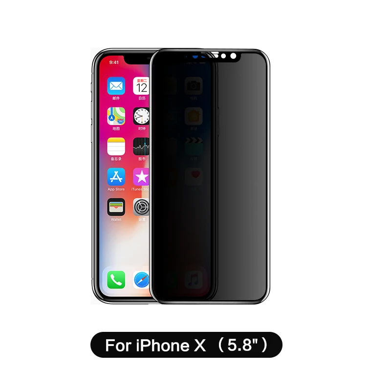 For iPhone X Black Защита экрана SmartDevil для iphone 7 закаленное стекло для iphone 7 8 Plus X Xr Xs max пленка защитная крышка - Цвет: For iPhone X Black