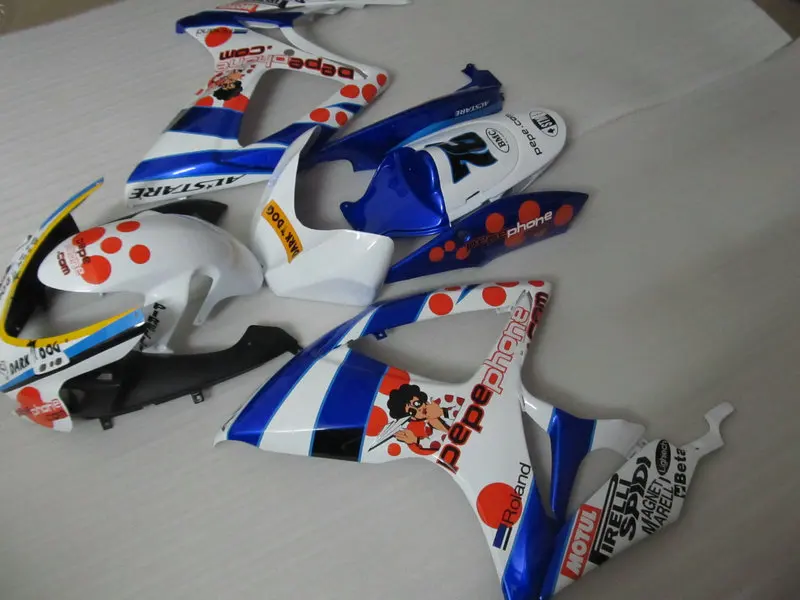 Набор обтекателей мотоцикла для SUZUKI GSXR600 750 K6 06 07 GSXR 600 2006 2007 ABS белый красочный