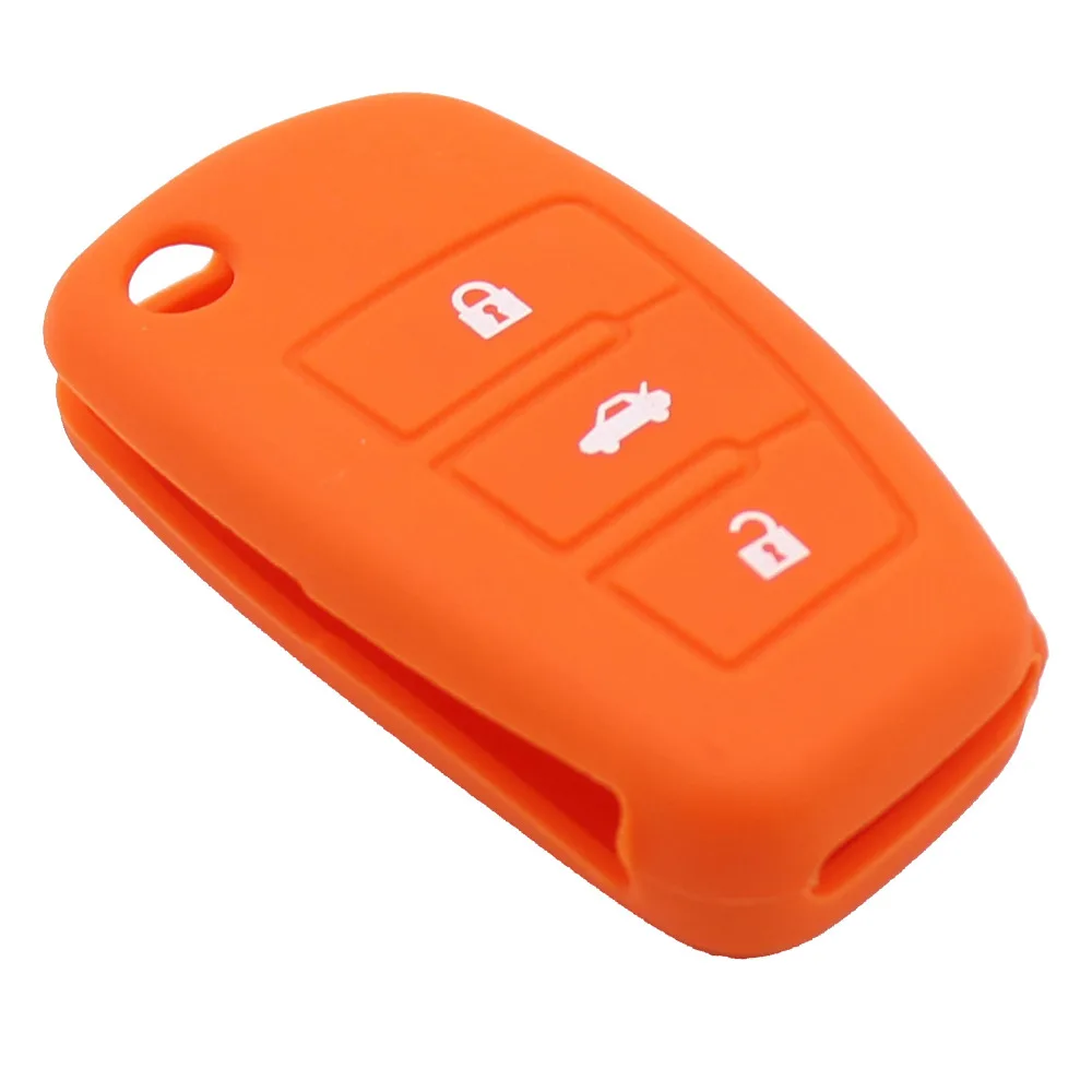 3 кнопки силиконовый чехол для автомобильного ключа Рубиновая сумка Audi A3 A4 A5 A6 A8 Q5