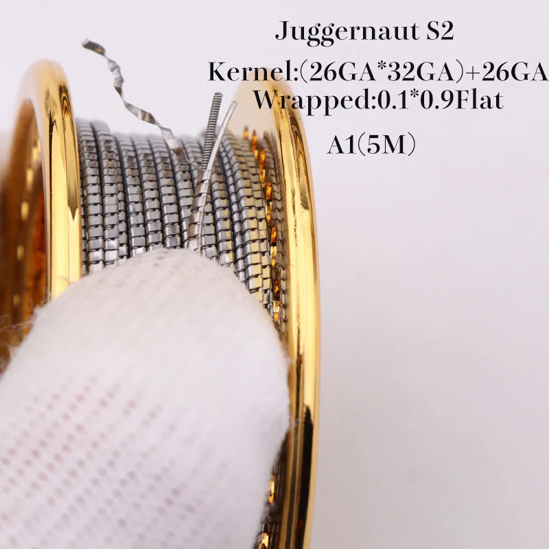 juggernaut-s2-a1 XFKM 5 м/рулон нагревательный провод высокой плотности SS316L KA1 рамка штапельного плавленого Clapton катушка для электронной сигареты RDA RTA распылитель - Цвет: juggernaut-s2-a1