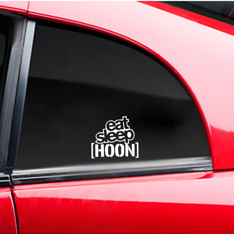 QYPF 15 см * 13 4 модные виниловые наклейки на окна автомобиля EAT SLEEP HOON наклейка черный