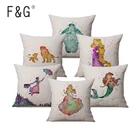 2018 Mary Peter Pan Акварельная диванная подушка для украшения дома сказочная принцесса герой героин наволочка