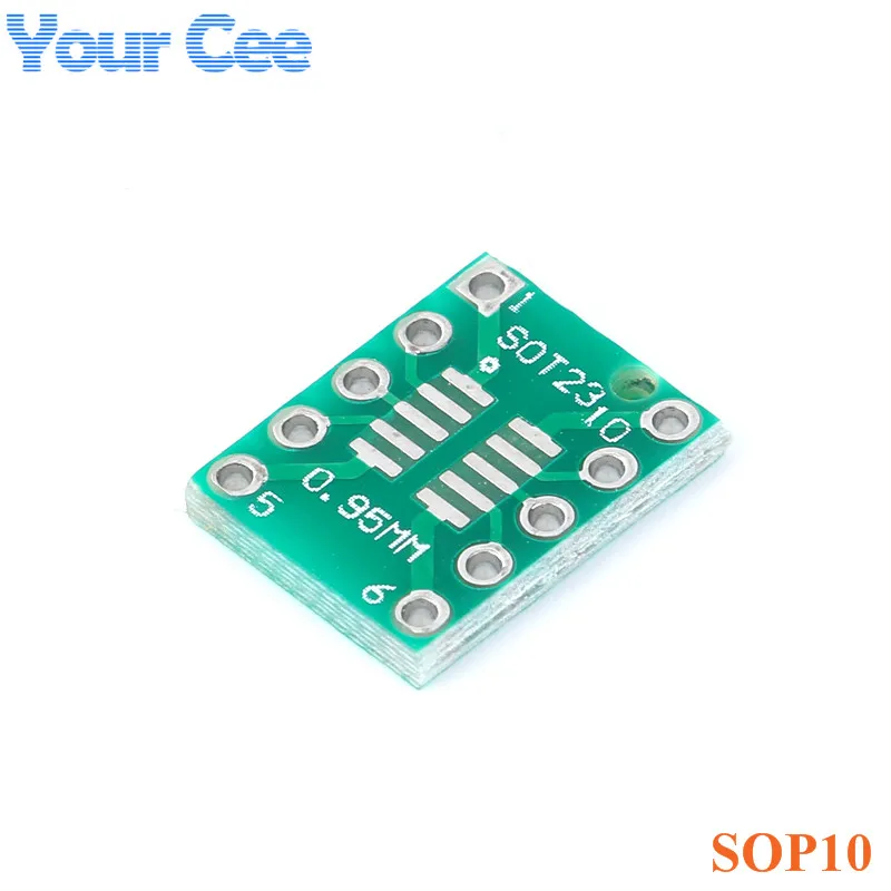 10 шт. плата адаптера SOT23 MSOP10 SMD к DIP10 Pinboard UNAX 0 5 мм/0 95 мм до 2 54 PCB интегральные схемы