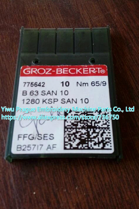 100 шт. оригинальные швейные иглы Groz Beckert B 63 SAN 10 1280 KSP размер Nm 65/9 70/10 75/11 80/12