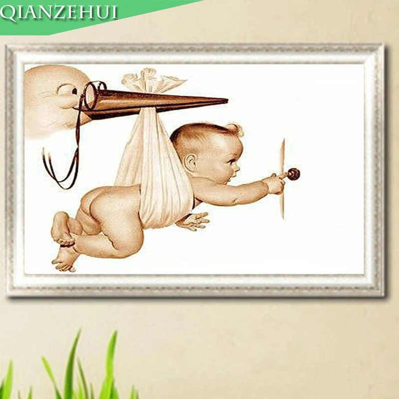 Стразы DIY пластиковые поделки алмазная картина маленький ангел квадратная