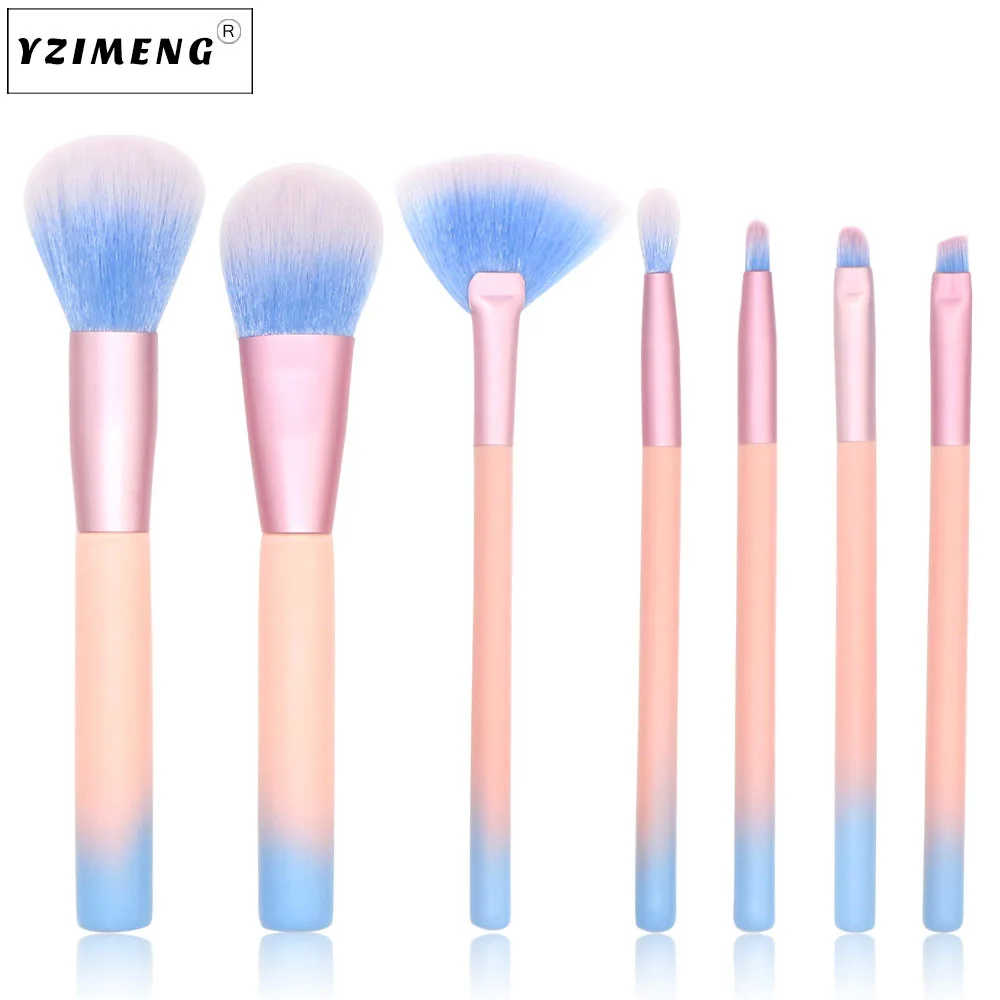 Профессиональный 7 шт. глаза губ лицо кисти makup кисть для век бровей фонд комплект