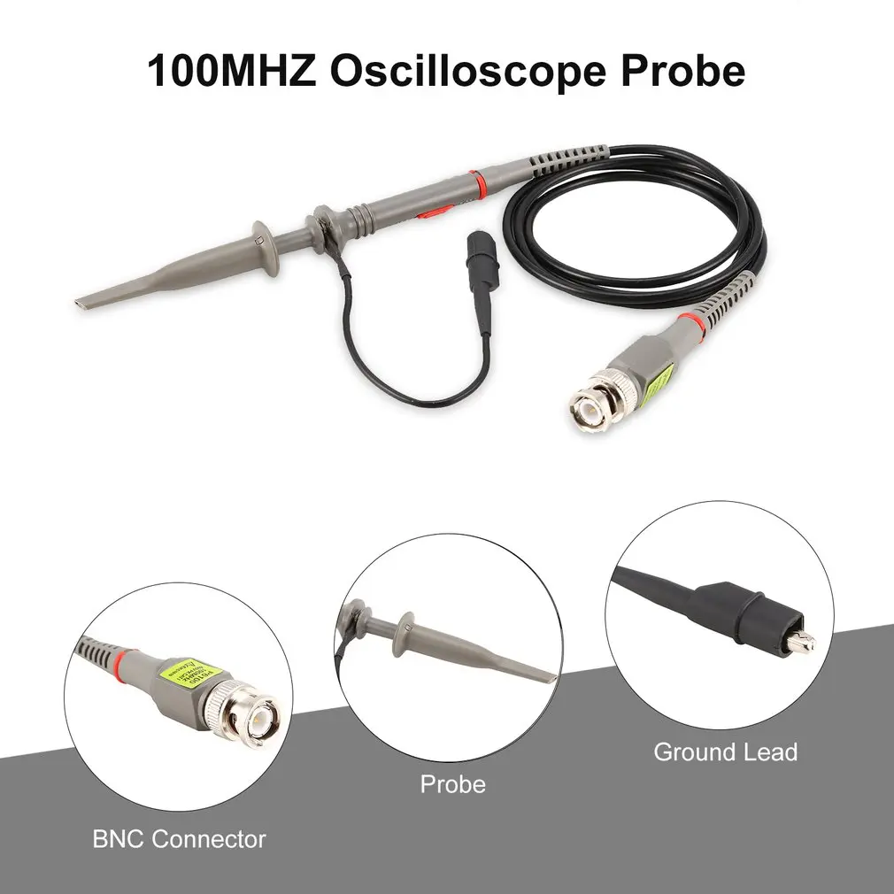 2PCS 100MHZ Oscilloscope Probe Oscillograph Scope Clip Test P6100 DIY Leads High Precision Analyzer Alligator 1:10 | Инструменты