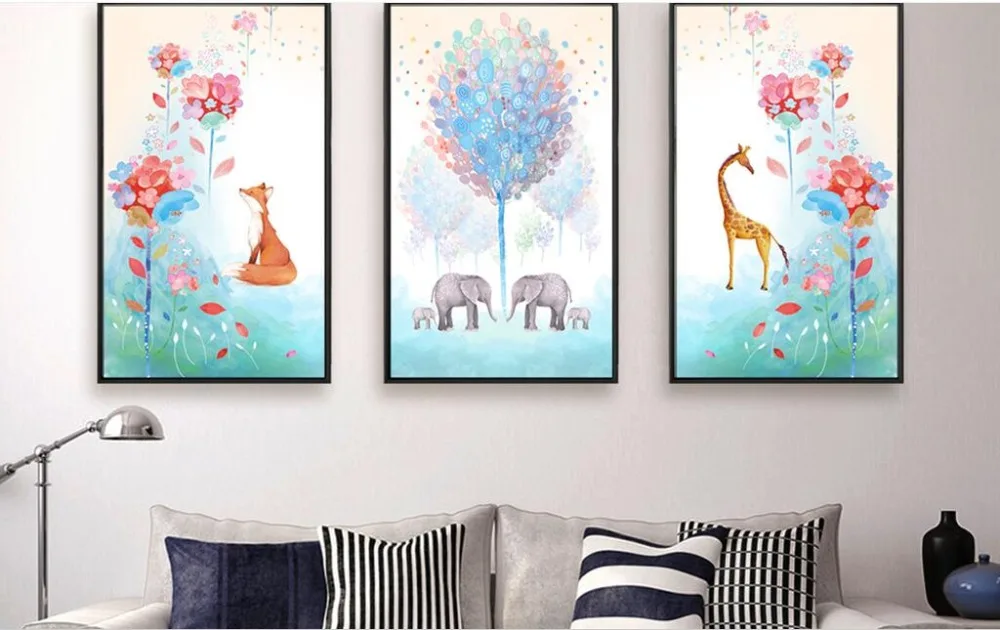 Модный минималистичный скандинавский принт садовое животное без рамы