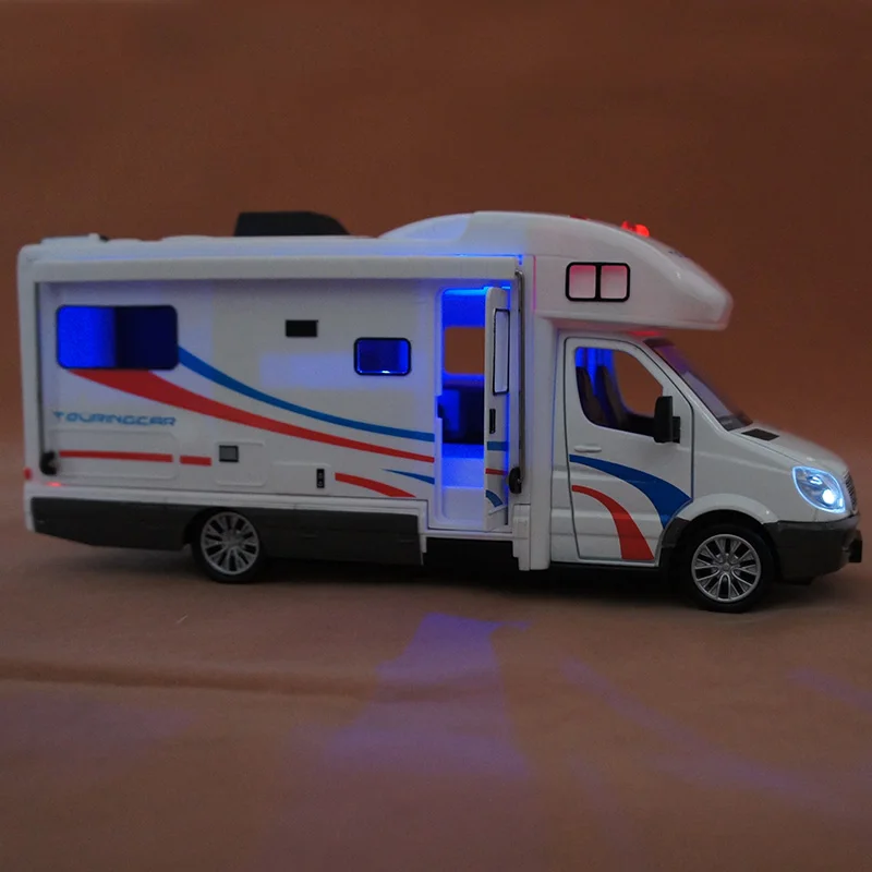1:32 дорожный акустический фургон автомобиль для отдыха на колесах со светильник