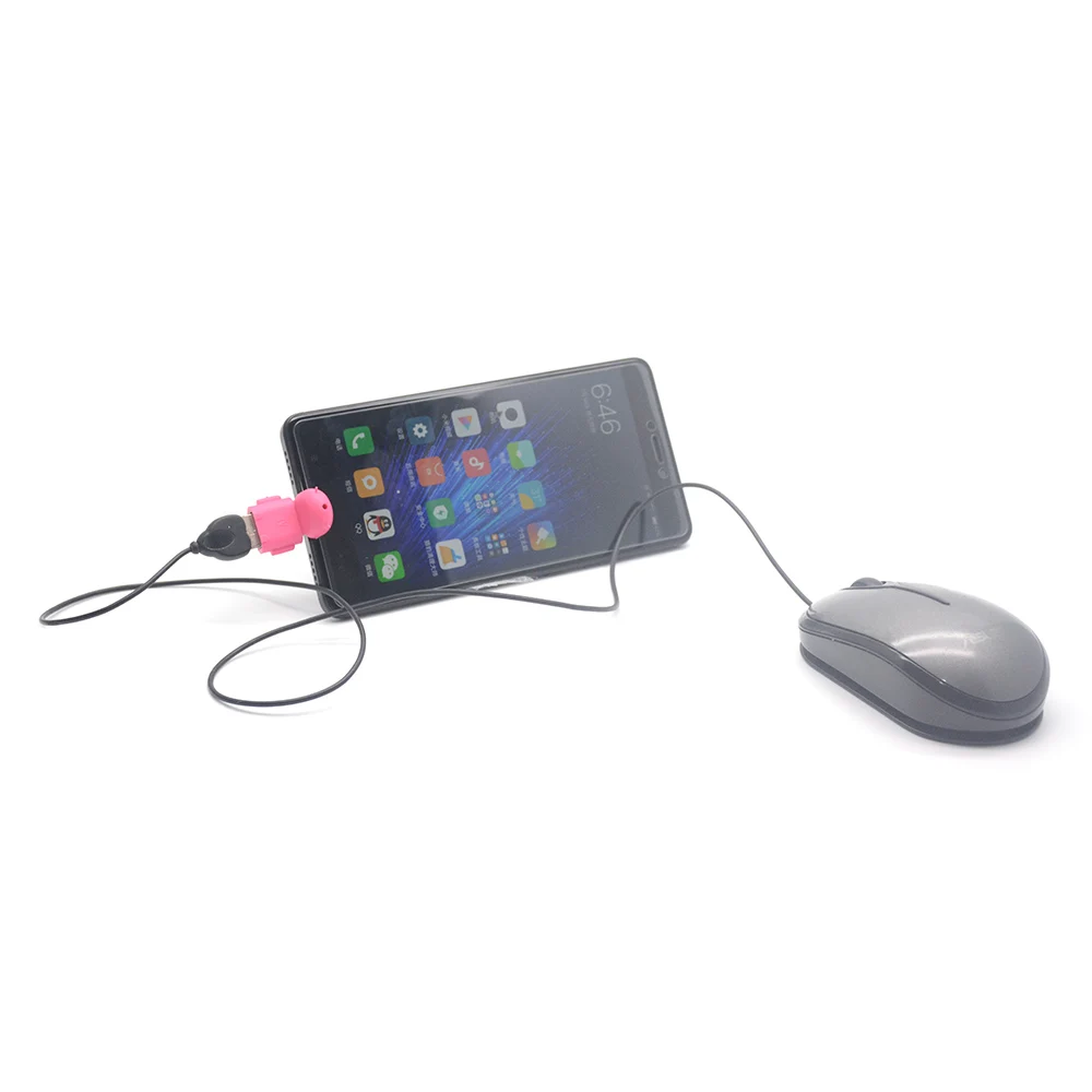 Высокое качество Портативный многоцветный робот формы Android Micro USB к конвертер OTG