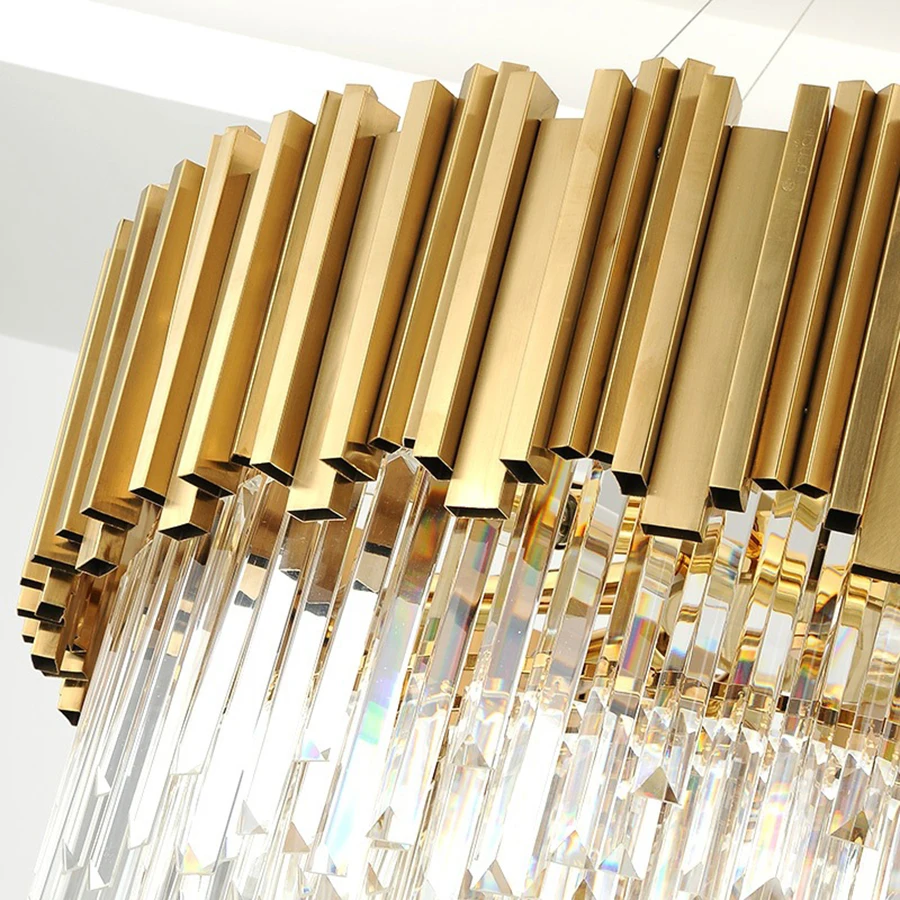 Современная французская Роскошная K9 большая Хрустальная Золотая хромированная