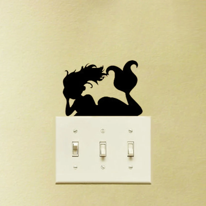 Художественный переключатель русалки наклейка для гостиной спальни
