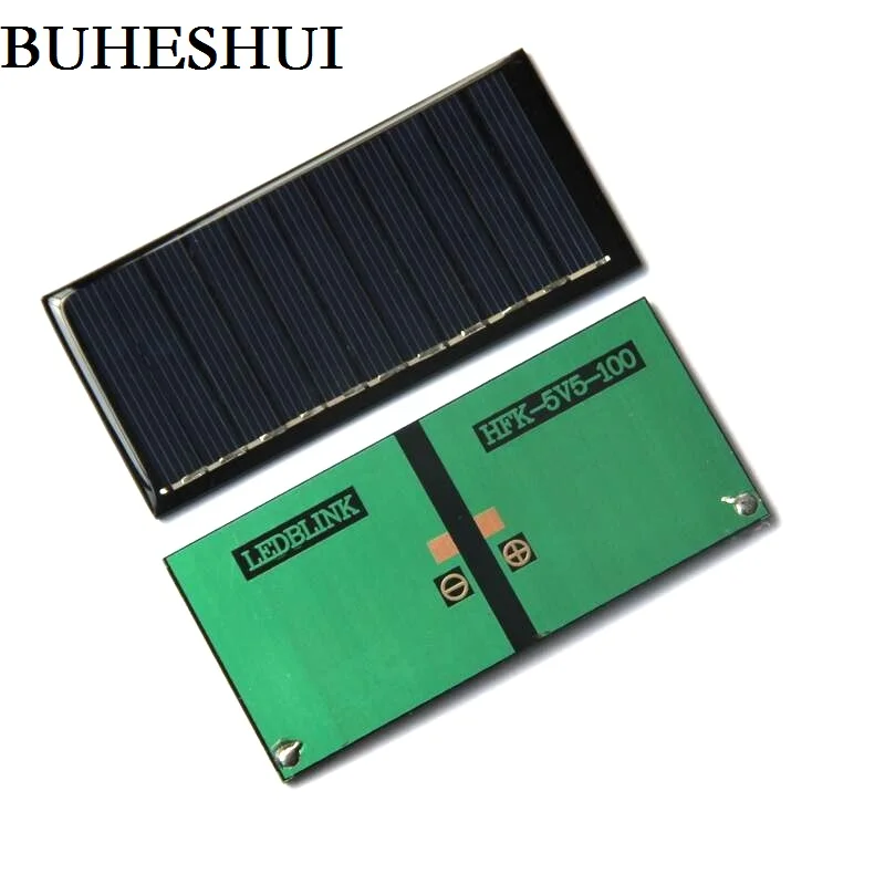 

BUHESHUI 0.55W 5.5V Solar Cell DIY Polycrystalline Solar Panel Charger System For 3.7V Battery Study 95*44MM 500pcs Wholesale