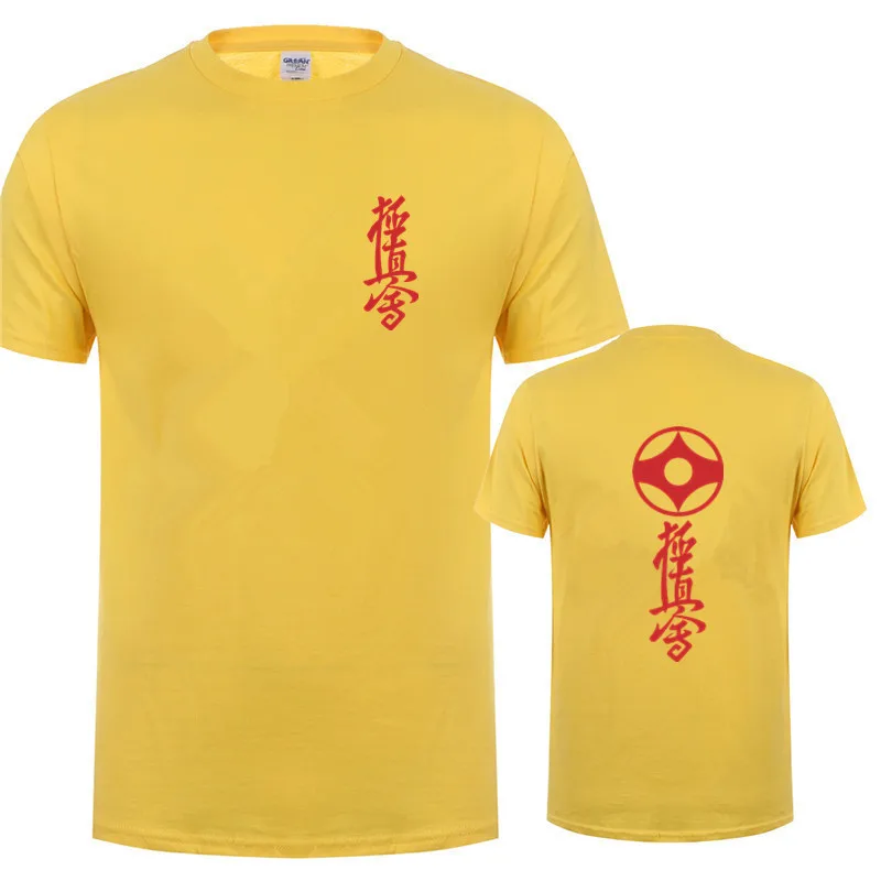 as picture Kyokushin каратэ футболка мужские футболки короткий рукав o-образным вырезом хлопок мужская футболка для Кекусинкай карате топы Мужские футболки OT-602 - Цвет: as picture