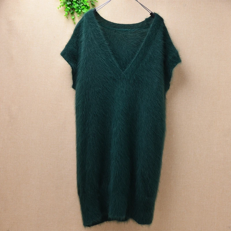 Элегантный женский пуловер средней длины зимний тонкий плюшевый свитер из