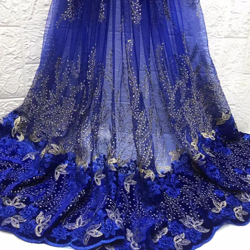 African lace fabric high quality French Stones embroidery tulle For wedding Dress | Дом и сад