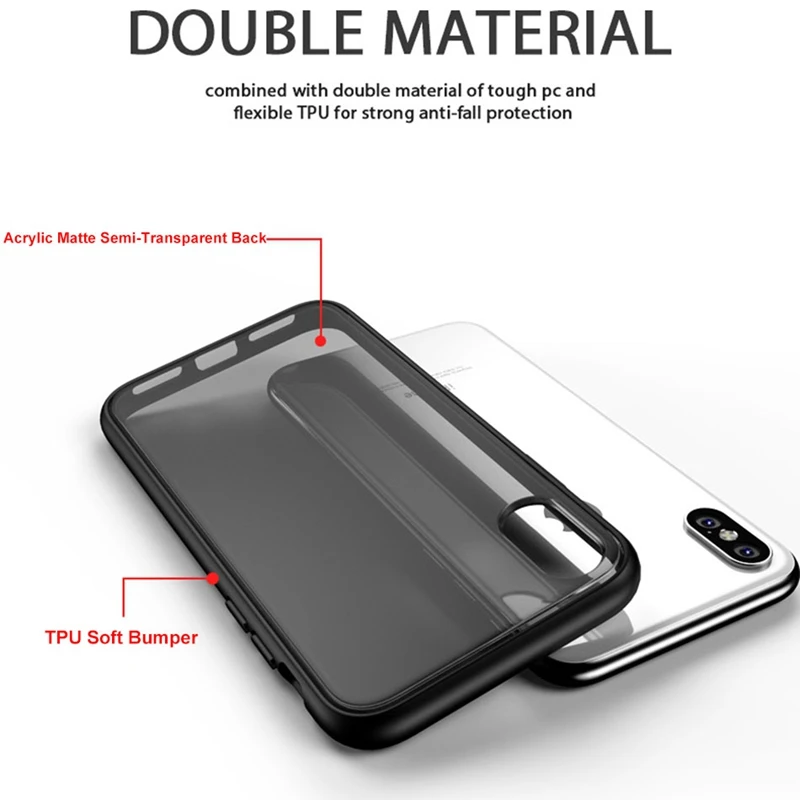 for iPhone Xs 5.8 inch Case Max 6.5 Luxury Ultra Thin Slim Matte Semi-Transparent Full Protect Cover Xr |