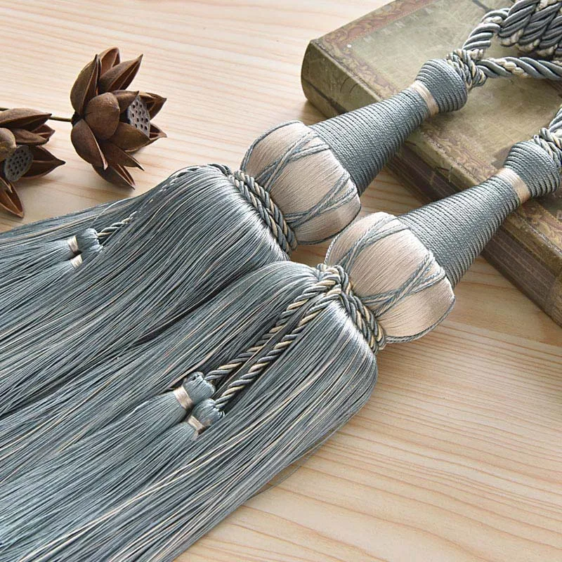 

Fashion Blue Curtain Holder Tieback Rope Hanging Ball Exquisite Tassel Curtain Buckle Home Decoration Green Ball Rope CP125D3