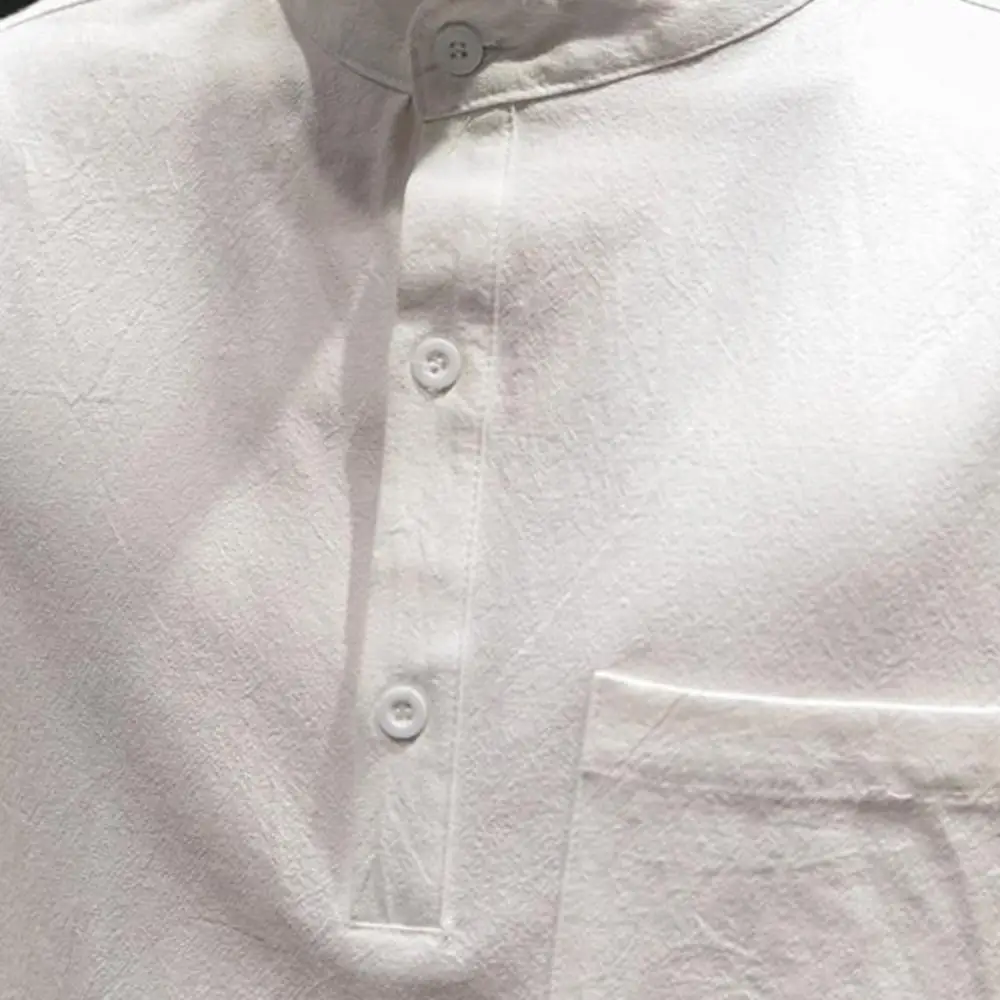 

Men's Summer New Style Fashion Pure Short Sleeves Comfortable Pocket Blouse Top