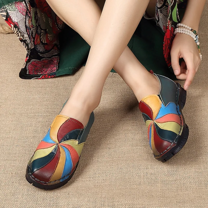 New Female Summer Moccasins Casual ballerina Designer Women Genuine Leather Loafers Mixed Colors Ladies Ballet Flats Shoes | Обувь