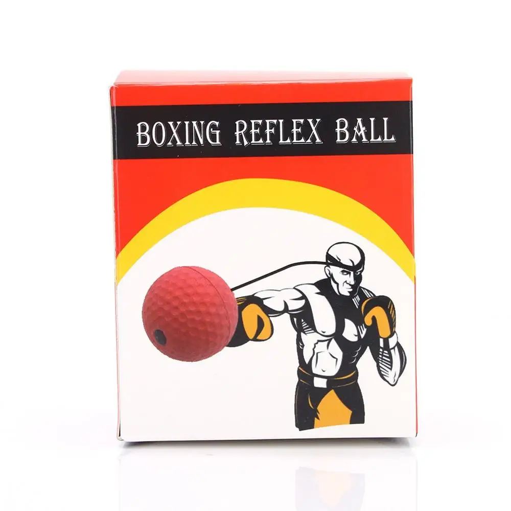 Red PU ball with box Голова Стиль мяч для бокса силикагель скорость мяч профессиональный и общий - Цвет: Red PU ball with box